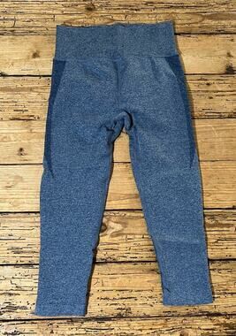 Muscle Nation Women’s Size S Heathered Blue Seamless Contour Leggings NWOT